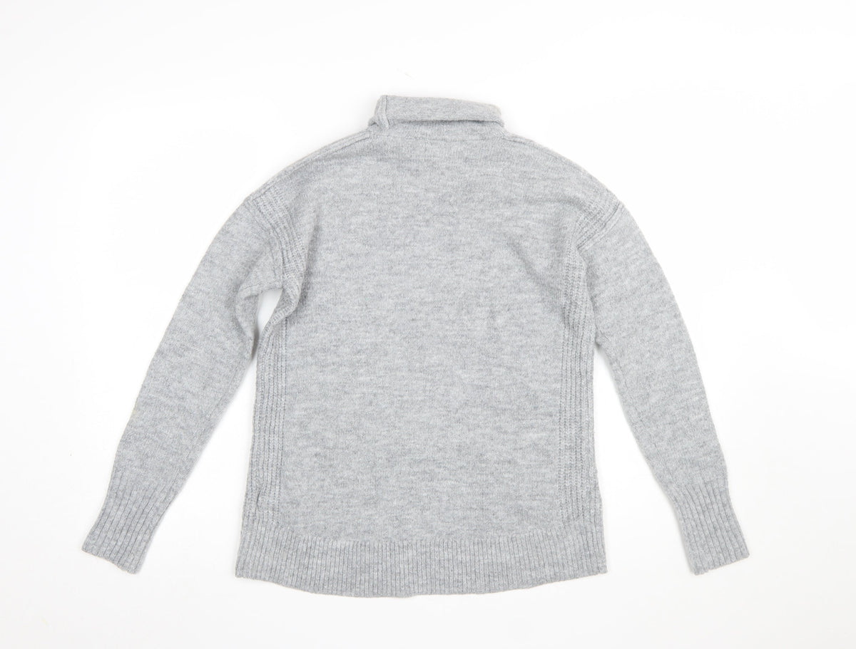 Gap Women's Grey Roll Neck Knit Jumper Size S