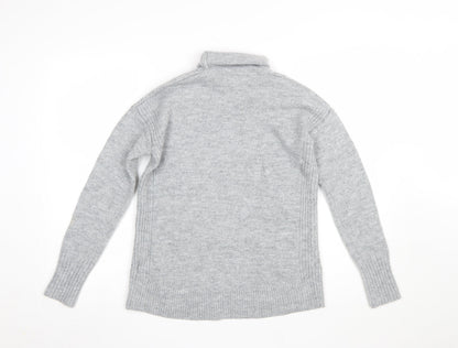 Gap Women's Grey Roll Neck Knit Jumper Size S
