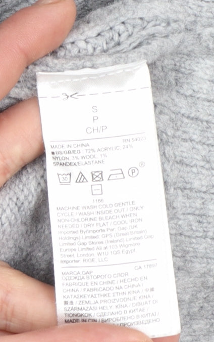 Gap Women's Grey Roll Neck Knit Jumper Size S