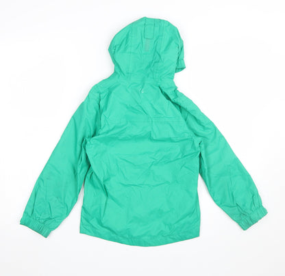 Mountain Warehouse Boys Green Hooded Waterproof Rain Coat 7-8 Years