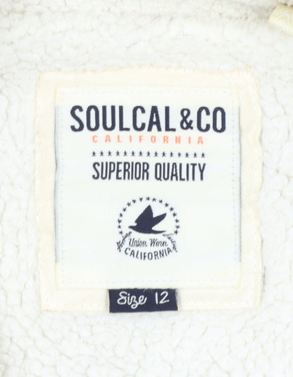 Womens UK Size 12 SoulCal & Co Blue Full Zip Jumper