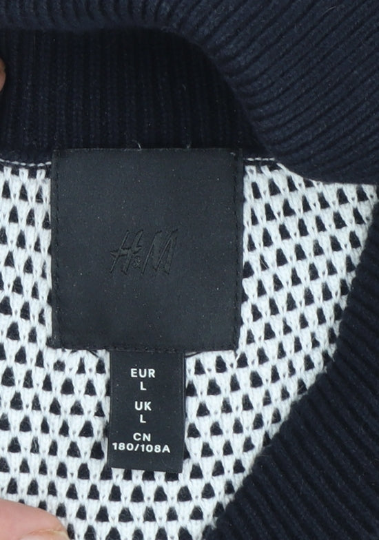 Mens UK Size L H&M Blue Pullover Jumper