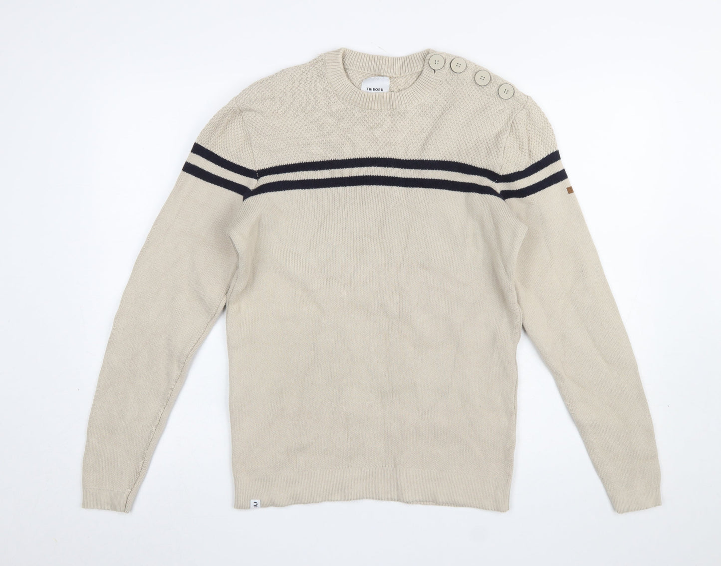 Mens UK Size L Tribord Beige Pullover Jumper