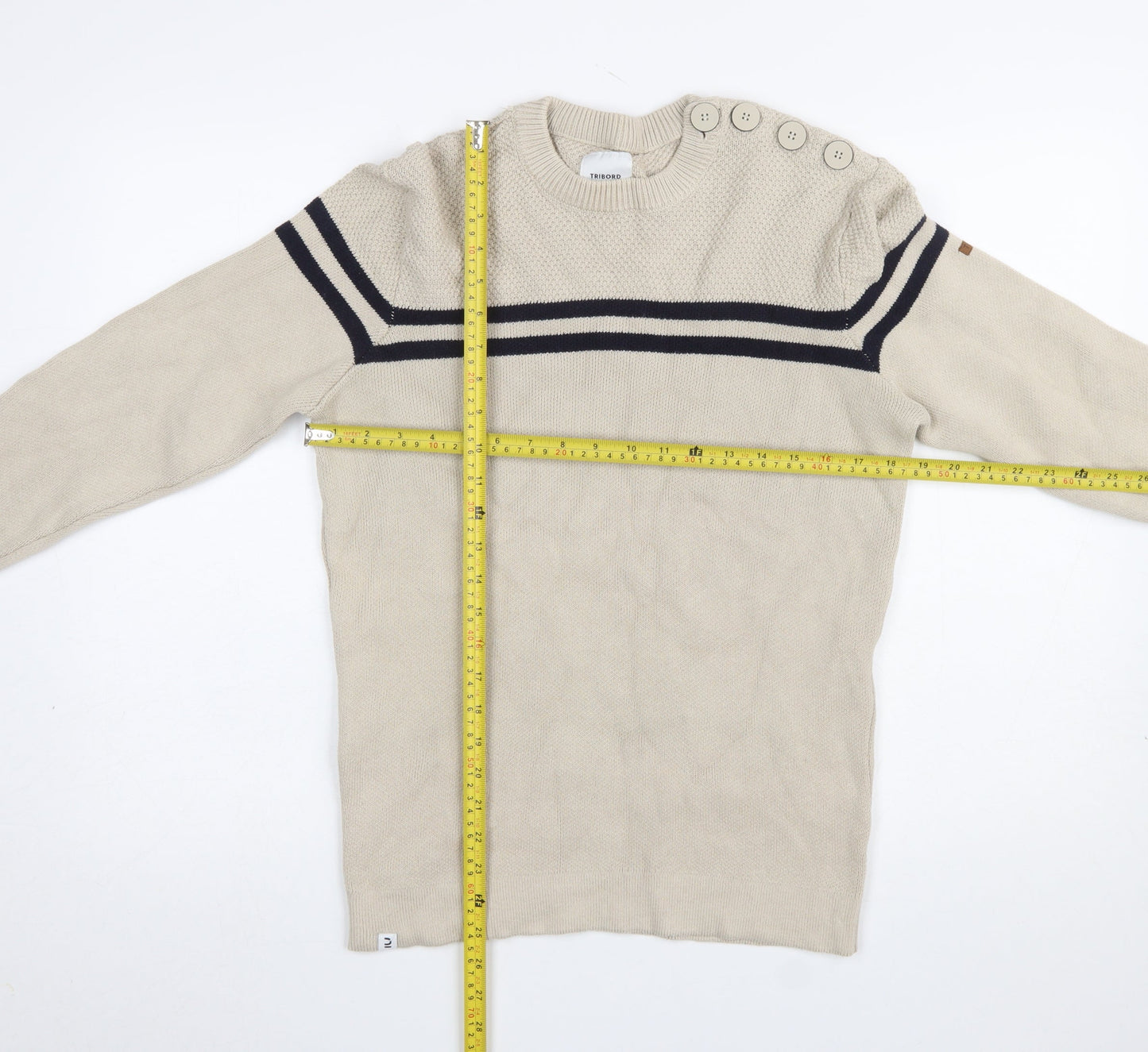 Mens UK Size L Tribord Beige Pullover Jumper