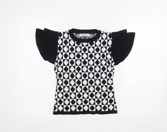 Girls UK Size L LUC-CE Black Pullover Jumper