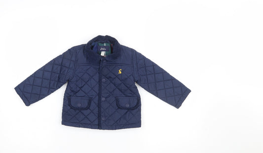 Joules Unisex Baby Navy Quilted Puffer Jacket 12-18 Months Polyester Lined