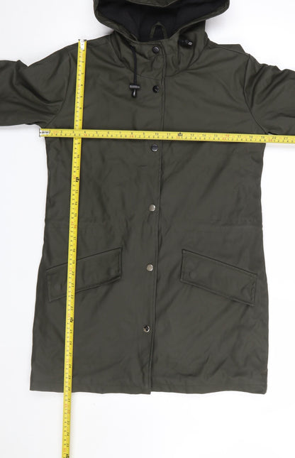 Womens UK Size 8 Brave Soul Green Rain Coat