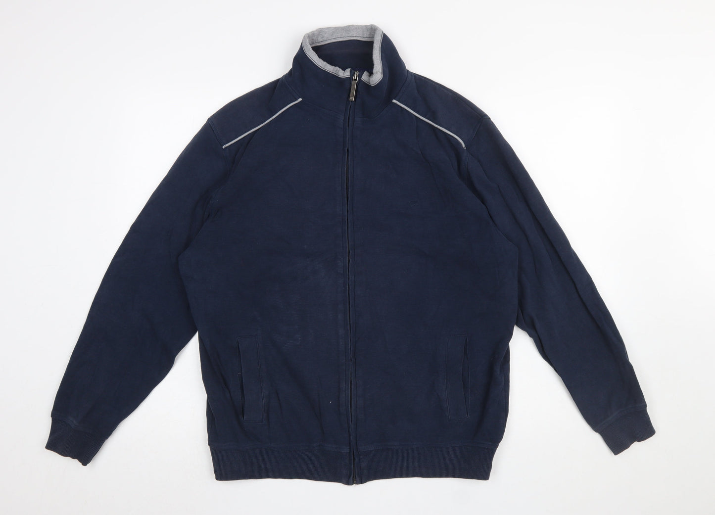 Mens UK Size L CASA MODA Blue Full Zip Sweatshirt