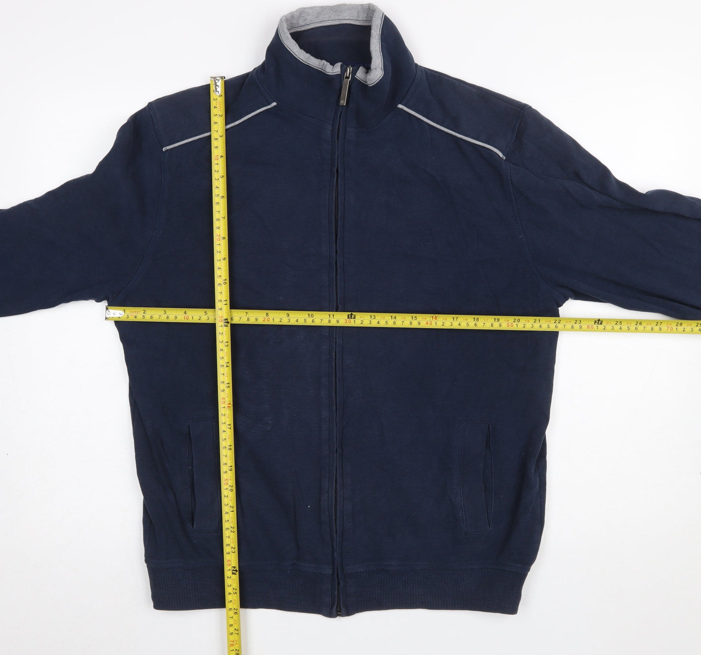 Mens UK Size L CASA MODA Blue Full Zip Sweatshirt