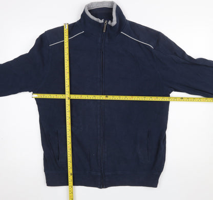 Mens UK Size L CASA MODA Blue Full Zip Sweatshirt