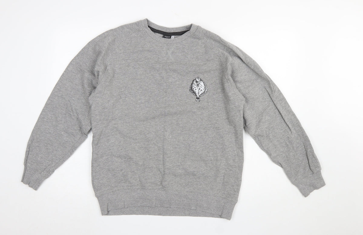 Mens UK Size M Spreadshirt Grey Pullover Sweatshirt