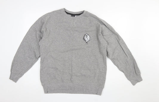 Mens UK Size M Spreadshirt Grey Pullover Sweatshirt
