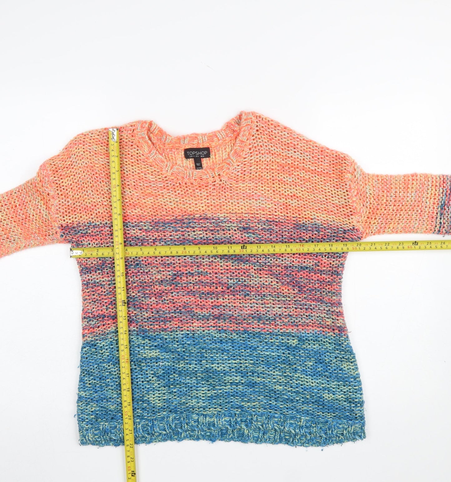 Womens UK Size 6 Topshop Multicoloured Pullover Jumper