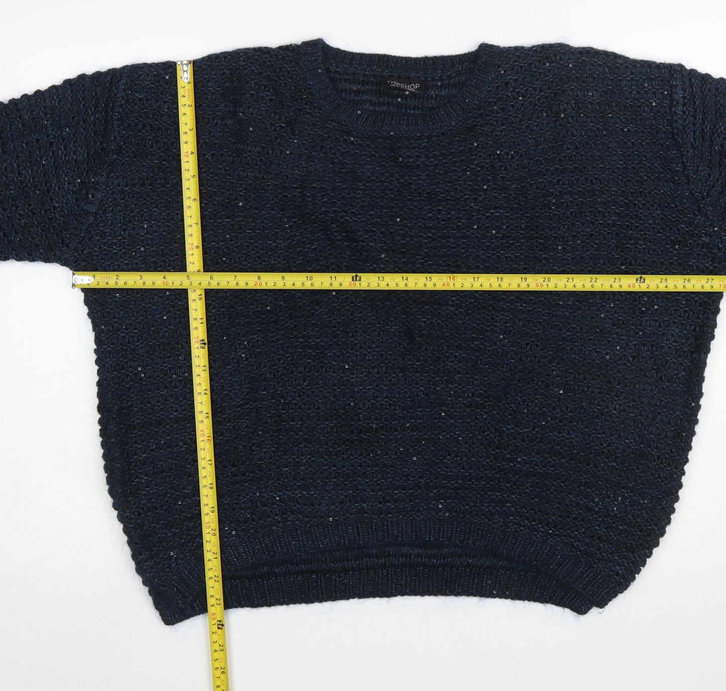 Womens UK Size 12 Topshop Blue Pullover Jumper