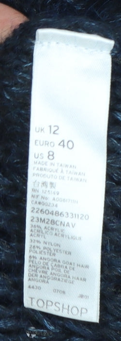 Womens UK Size 12 Topshop Blue Pullover Jumper