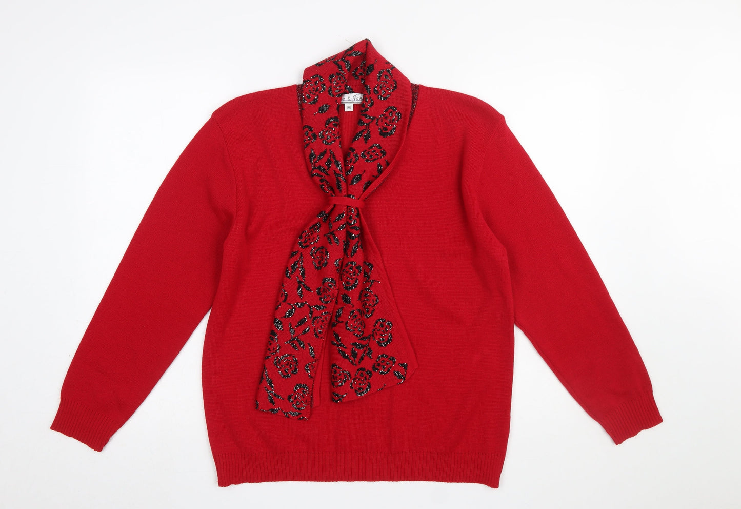 Womens UK Size M Pure & Natural Red Pullover Jumper