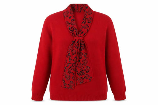 Womens UK Size M Pure & Natural Red Pullover Jumper