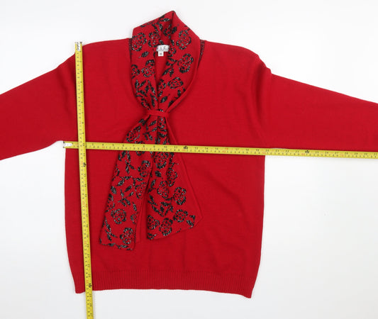 Womens UK Size M Pure & Natural Red Pullover Jumper