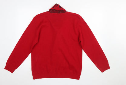 Womens UK Size M Pure & Natural Red Pullover Jumper
