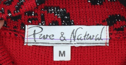 Womens UK Size M Pure & Natural Red Pullover Jumper