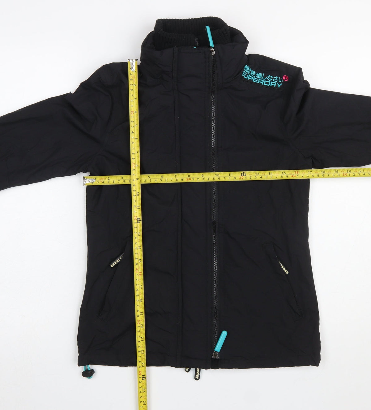 Mens UK Size S Superdry Black Windbreaker Coat