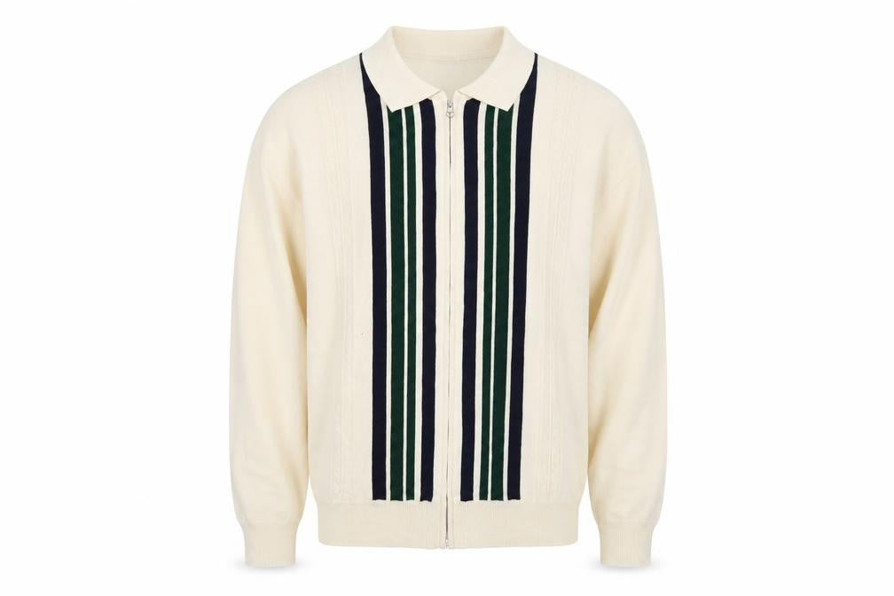 Mens UK Size L iets frans... Beige Full Zip Jumper