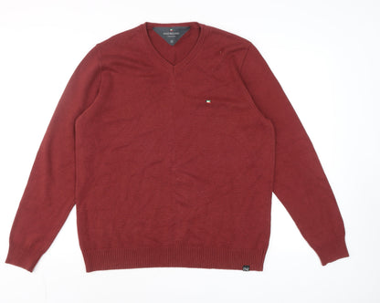 Mens UK Size L Enzo Milano Red Pullover Jumper