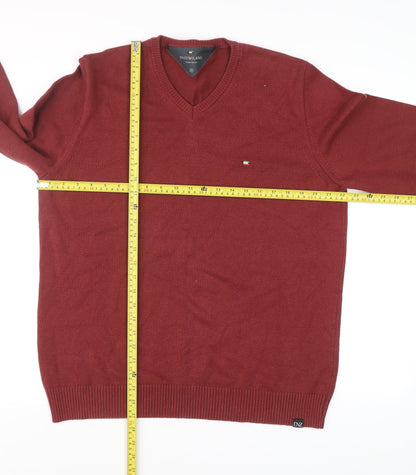 Mens UK Size L Enzo Milano Red Pullover Jumper