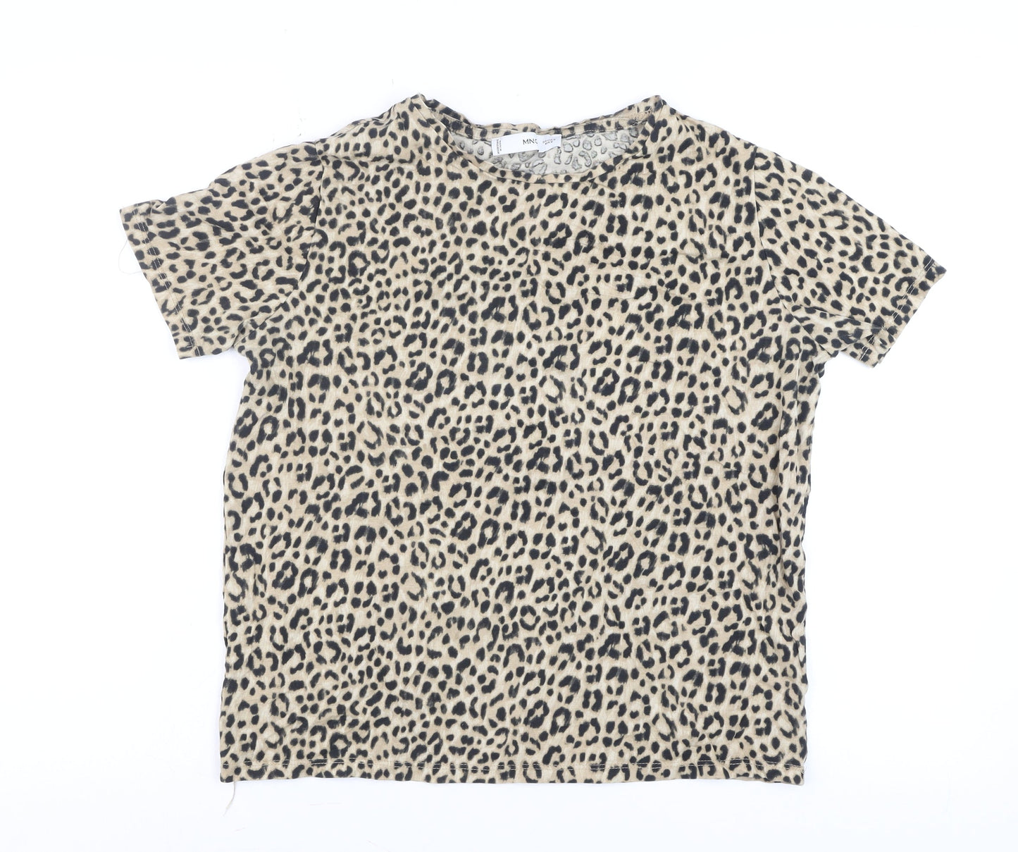 Womens UK Size 12 MNG Beige Basic T-Shirt