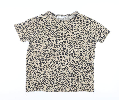 Womens UK Size 12 MNG Beige Basic T-Shirt