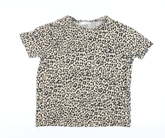 Womens UK Size 12 MNG Beige Basic T-Shirt