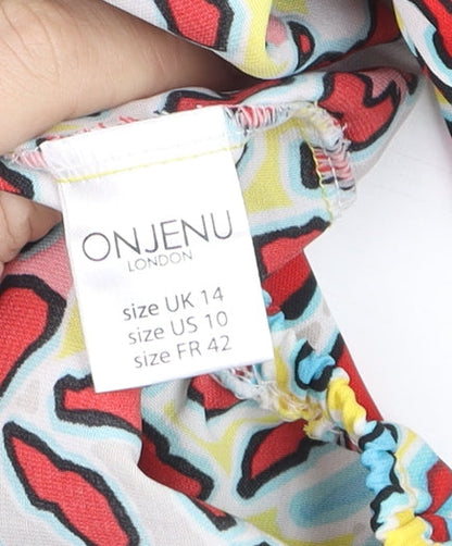 Womens UK Size 14 Onjenu London Multicoloured Tunic Blouse