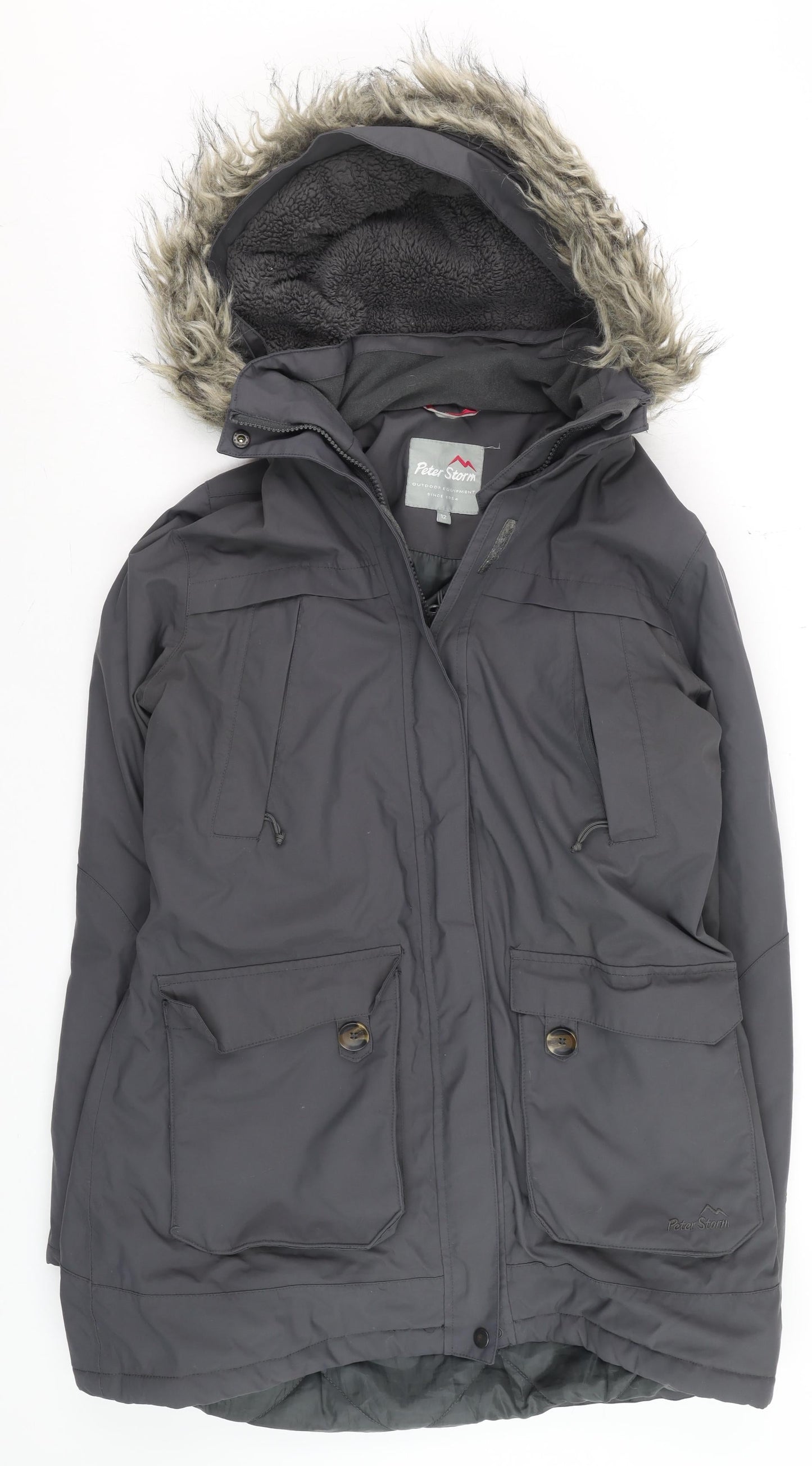 Womens UK Size 12 Peter Storm Grey Parka Coat