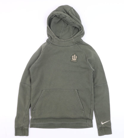 Teens UK Size M Nike Green Pullover Hoodie