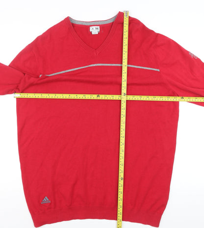 Mens UK Size XL adidas Red Pullover Jumper