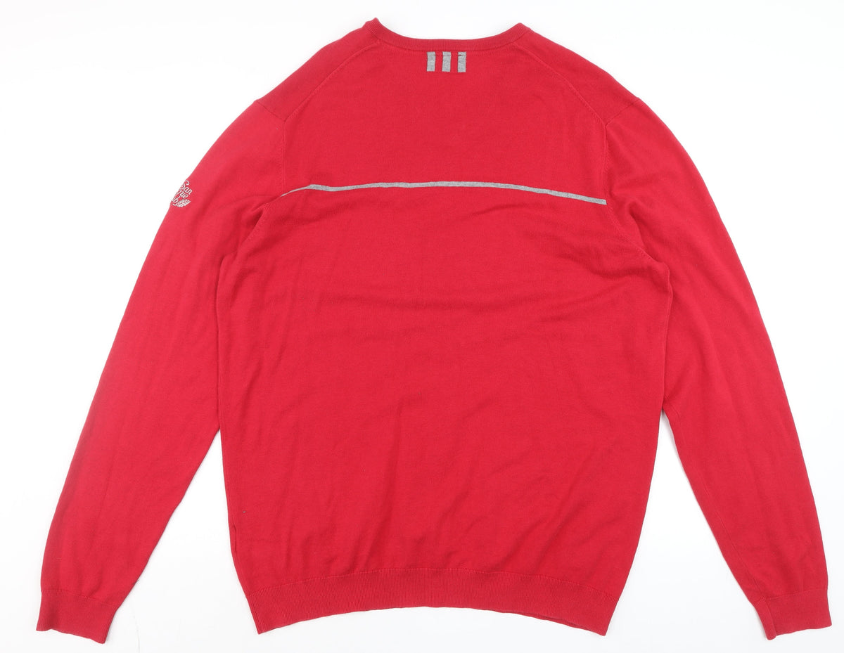 Mens UK Size XL adidas Red Pullover Jumper