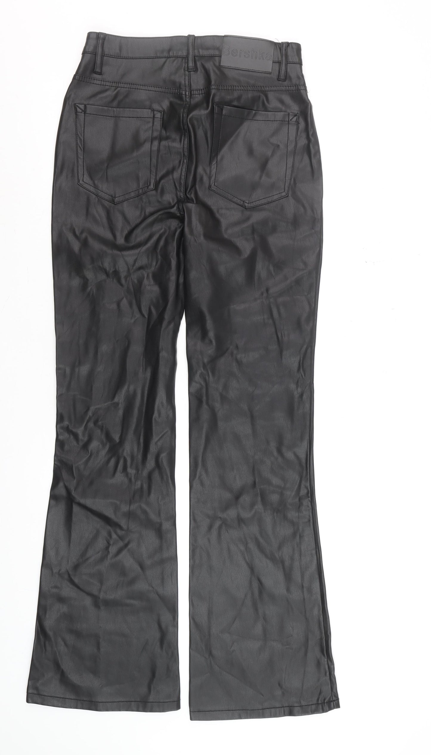 Womens UK Size 12 Bershka Slim Fit Casual Party/Cocktail Night Out Black Trouser