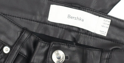 Womens UK Size 12 Bershka Slim Fit Casual Party/Cocktail Night Out Black Trouser