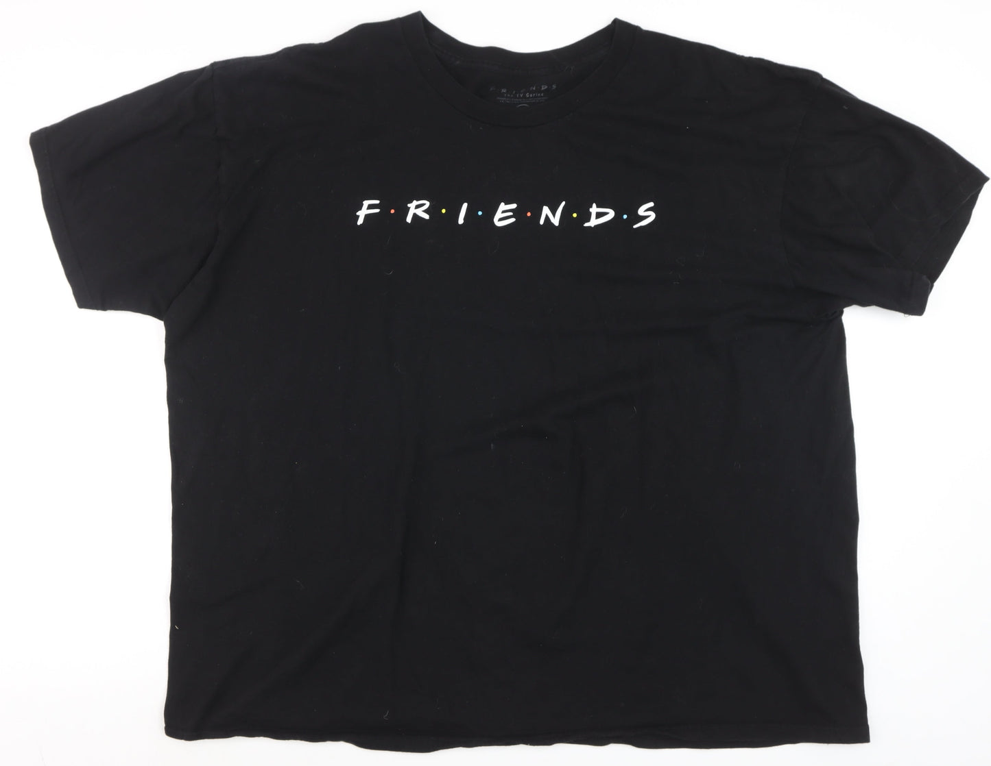 Mens UK Size 2XL Friends Black  T-Shirt