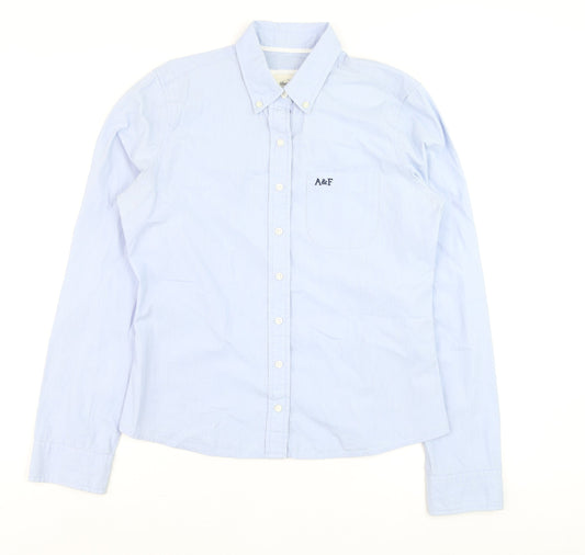 Abercrombie & Fitch Men's Blue Button-Up Shirt Medium Classic Fit