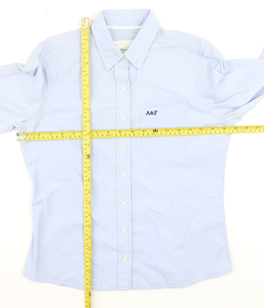 Abercrombie & Fitch Men's Blue Button-Up Shirt Medium Classic Fit