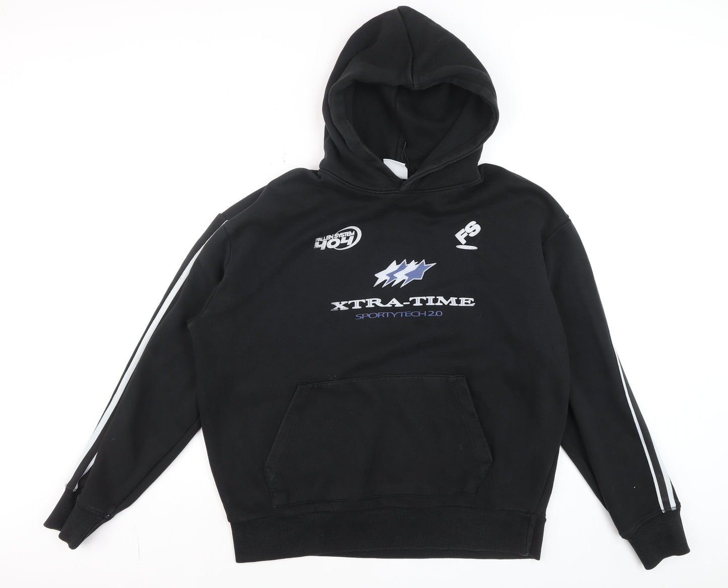 Mens UK Size XL Bershka Black Pullover Hoodie