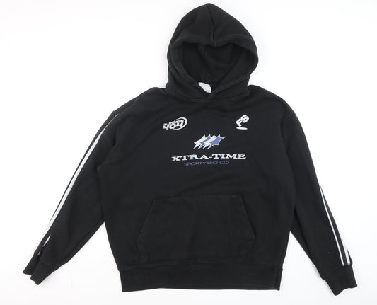 Mens UK Size XL Bershka Black Pullover Hoodie