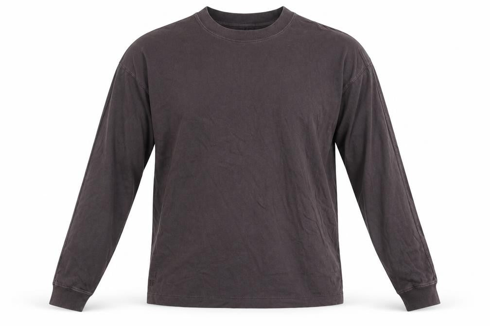 Hush Men’s Brown Long Sleeve Cotton Crew Neck Casual Top Size S