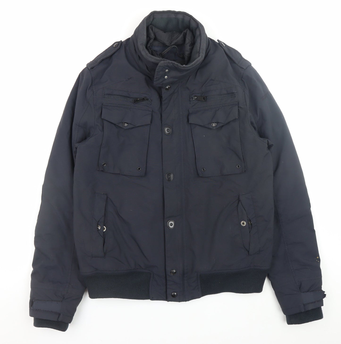 Mens UK Size M SCHOTT Blue Bomber Jacket