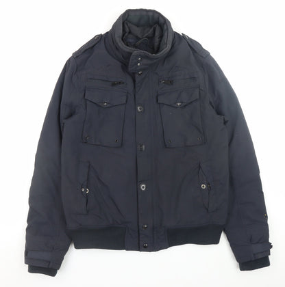 Mens UK Size M SCHOTT Blue Bomber Jacket