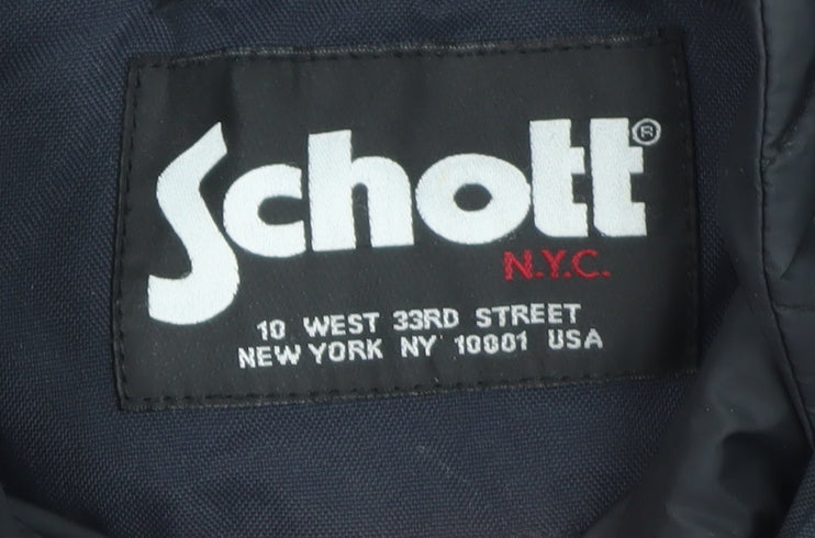Mens UK Size M SCHOTT Blue Bomber Jacket