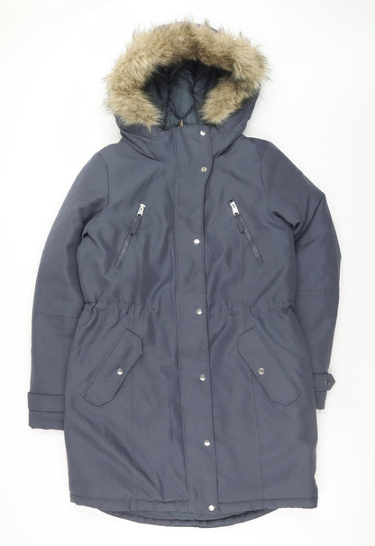 Womens UK Size S VERO MODA Blue Parka Coat