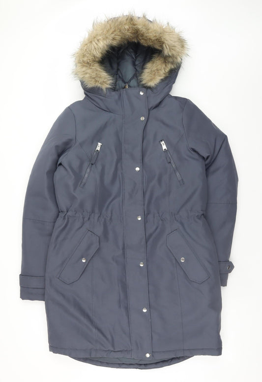 Womens UK Size S VERO MODA Blue Parka Coat