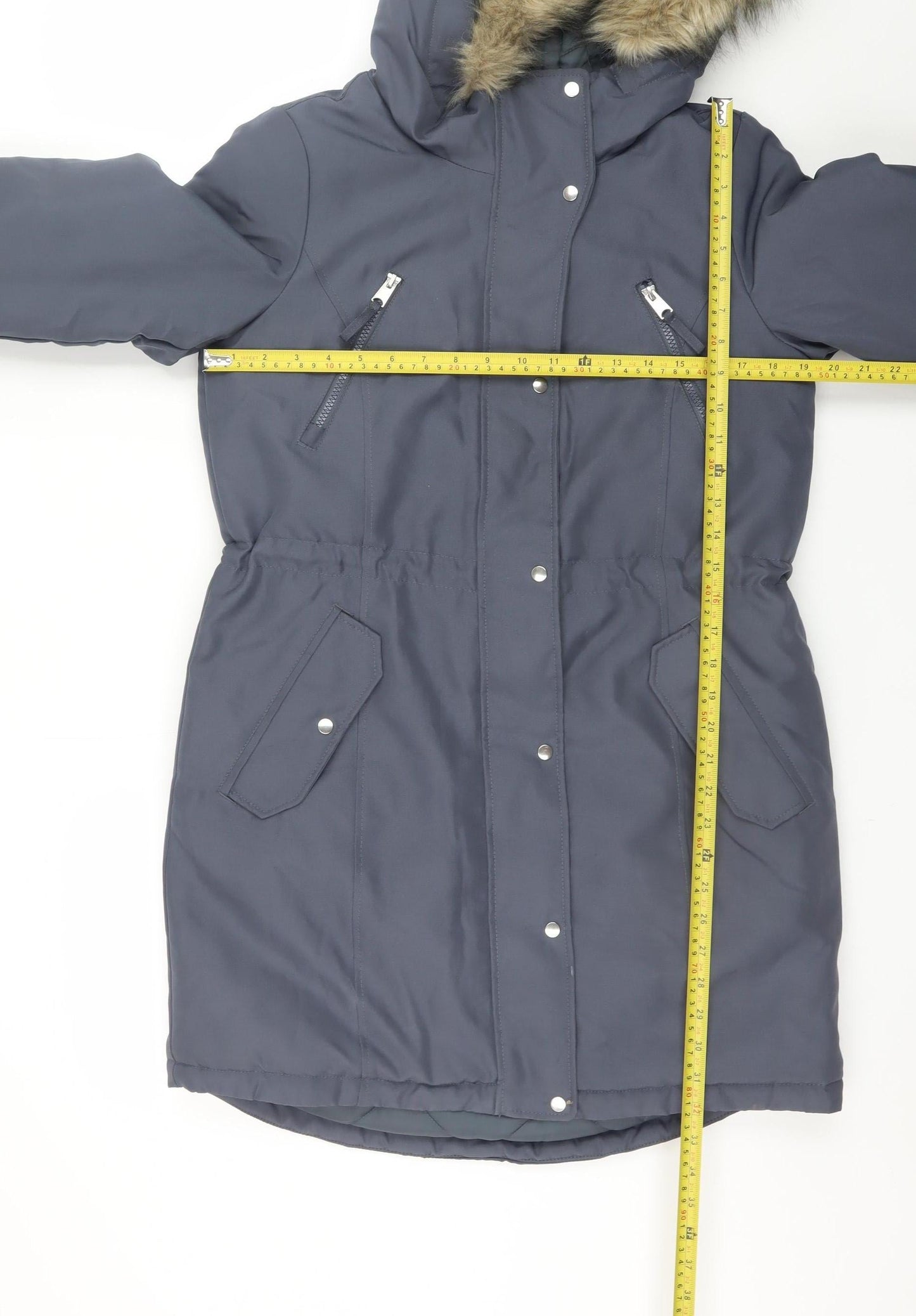 Womens UK Size S VERO MODA Blue Parka Coat